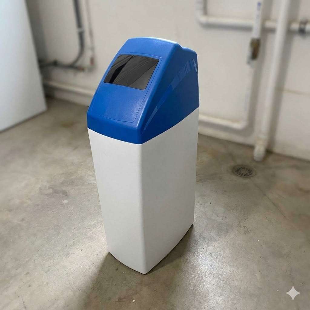 Fleck 5600SXT Meter Controlled Water Softener Swan Cabinet