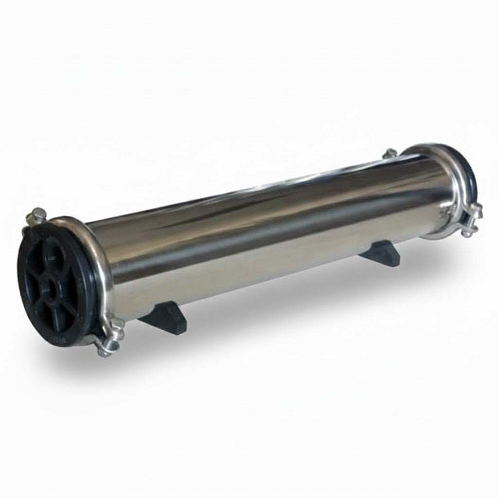 SPECTRUM WWH4021 Economy Stainless Steel Reverse Osmosis Housing 4" x 21" 1/2" 3/4" 3/4"